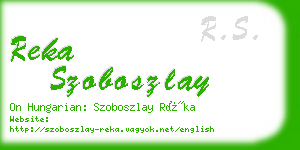 reka szoboszlay business card